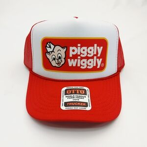 OTTO Red and White Piggly Wiggly Print Foam Trucker Hat
